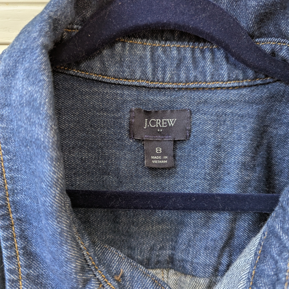 Casual Denim Shirt Dress with Belt - Picture 3 of 4